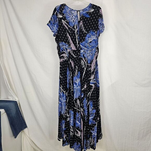 Free People First Kiss Maxi Dress Women's M/L Botanical Night Floral Blue Alter - Picture 11 of 11